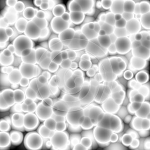 White virus cell under the microscope, abstract background