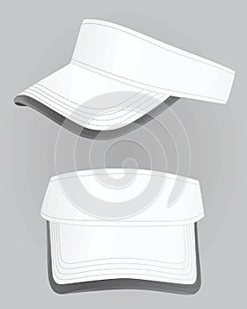 White visor cap vector photo