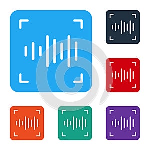 White Voice recognition icon isolated on white background. Voice biometric access authentication for personal identity