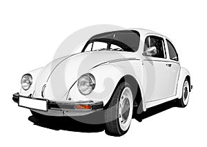 White Volkswagen Beetle