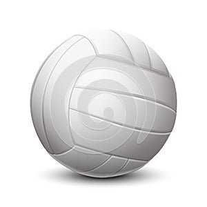 White volleyball ball on white background.