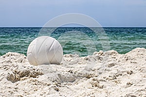 White Volleyball on the Beach