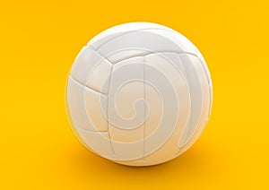 White volleyball isolated on a yellow background