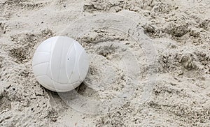 White Volleyball in the Sand