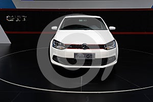 White vw polo gti front