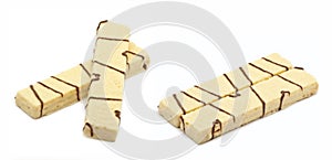 White wafers with chocolate photo