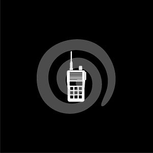White Walkie talkie icon isolated on dark background