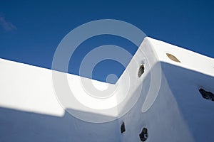 White Wall Blue Sky Abstract.