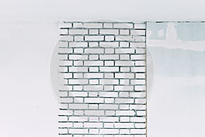 White wall with brick pattern