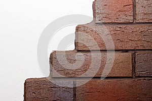 White wall with clinker bricks photo