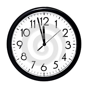 White wall clock. Isolated on white background.