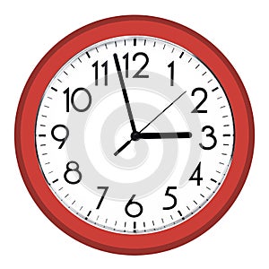 White wall clock. Isolated on white background.