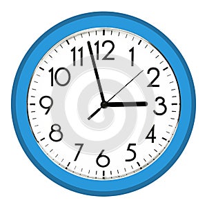 White wall clock. Isolated on white background