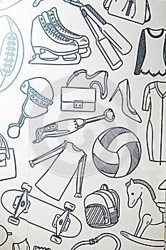 White wall decoration using simple,