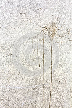 White wall with dry spilled dark