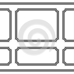 White wall with moulding frames