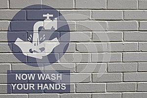 White wall wash your hands