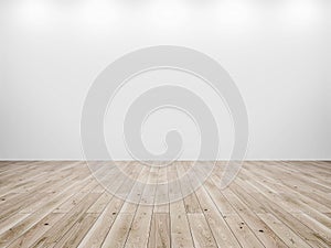 Bílý stěna a dřevo patro 