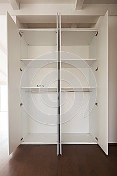 White wardrobe with open spaces