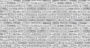 White washed brick wall texture. Rough gray brickwork. Whitewashed vintage background