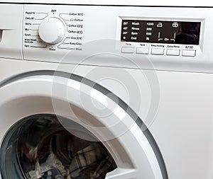 White Washing Machine Closeup