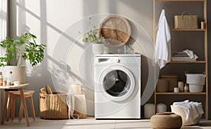 white washing machine is a great way to organize or create a clean home