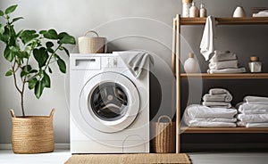 white washing machine is a great way to organize or create a clean home