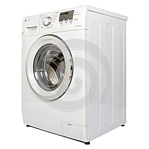 White washing machine isolated on white background