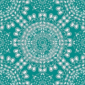 White water drops on turquoise background. Vector.