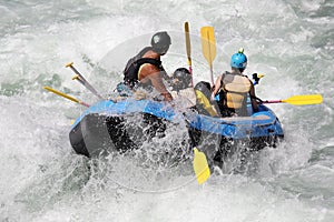 White water rafting on the rapids of river Yosino