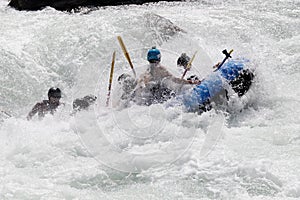 White water rafting on the rapids of river Yosino