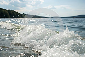 White water with ripples on surface photo