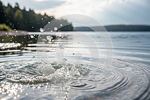 White water with ripples on surface photo