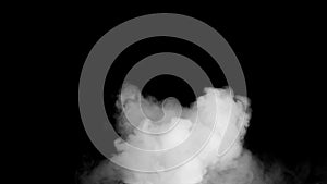 White water vapour on a black background