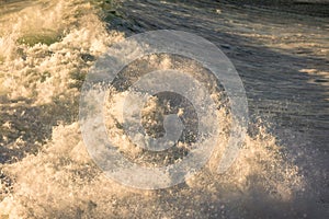 White water from wave crashing, Cape Town South Africa.