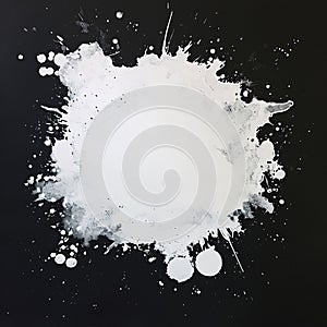 white watercolor splashes forming a blob on a black background for creative design projects