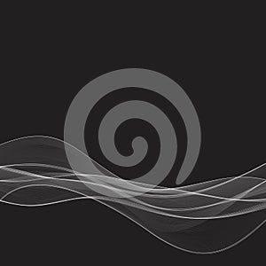 White wave on a black background. eps10