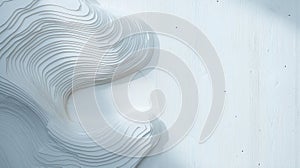 A white wave-like pattern on a white wall. photo
