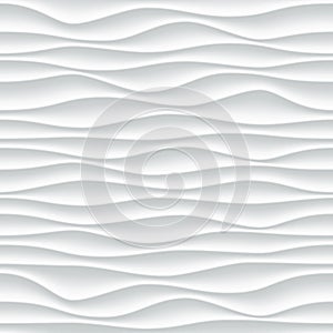 White wave pattern vector abstract 3D background