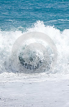 White waves at the beach