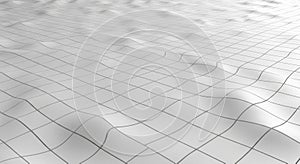 White Wavy Grid Surface with Subtle Shadows and Highlights abstract