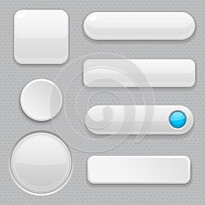 White web buttons with blue design elements