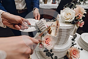 White wedding cake