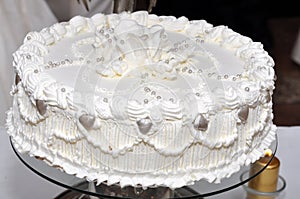 White wedding cake