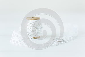 White wedding composition in natural light