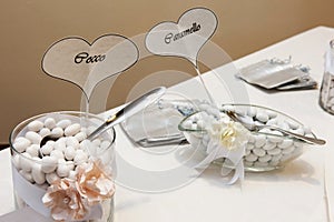 White wedding confetti