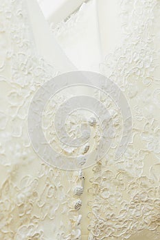 White Wedding dress detail