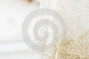 White Wedding dress detail