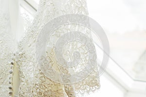 White Wedding dress detail