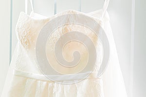 White Wedding dress detail